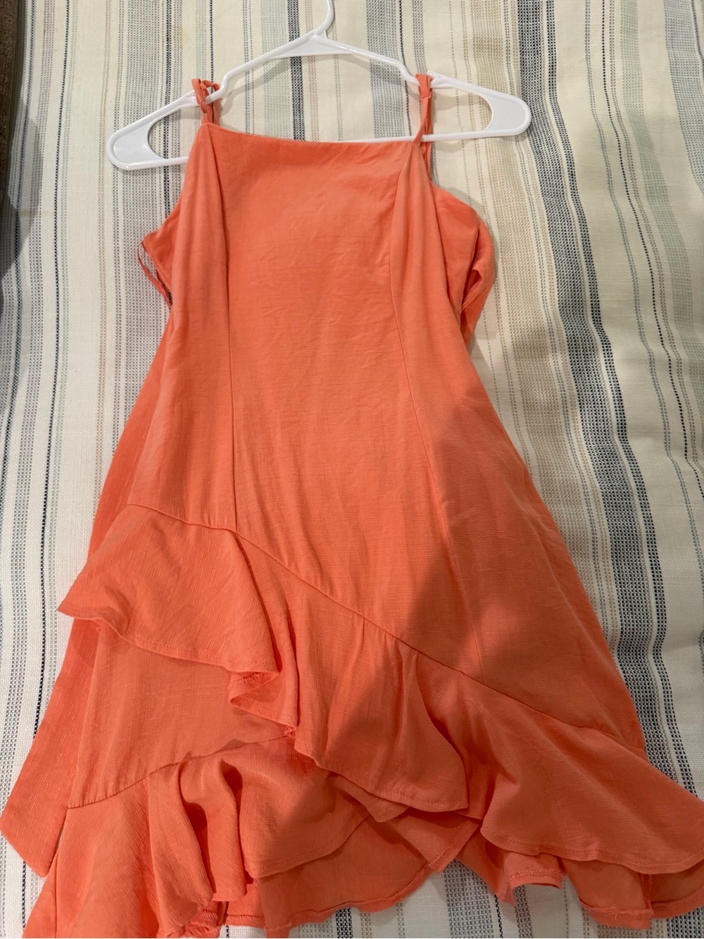 Teen Girl Coral Ruffle Sundress